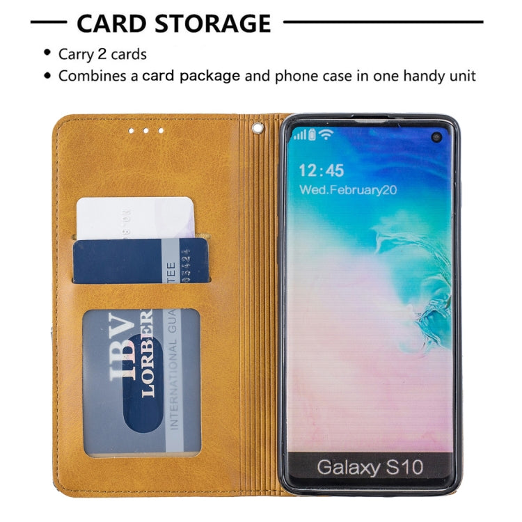 Rhombus Texture Horizontal Flip Magnetic Leather Case with Holder & Card Slots & Wallet For Galaxy S10