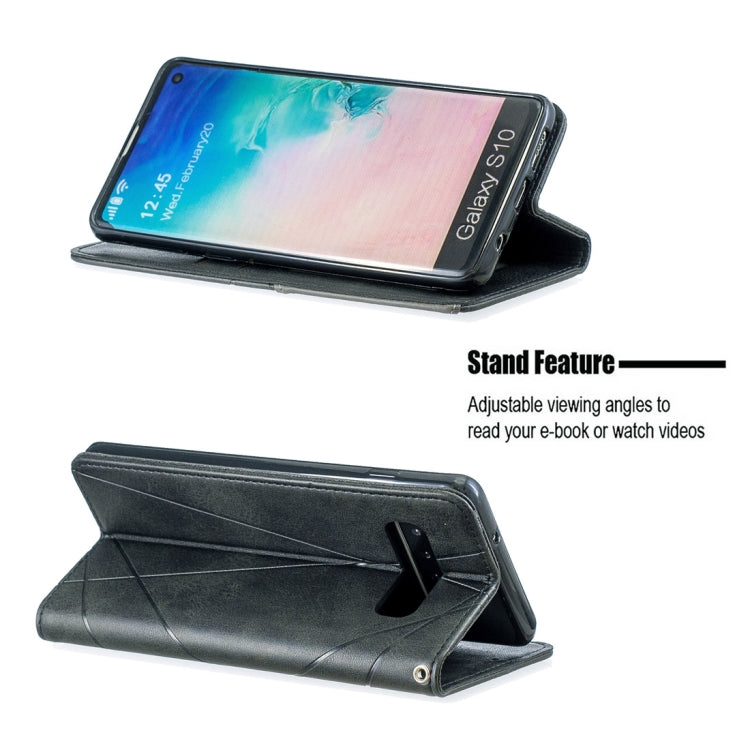 Rhombus Texture Horizontal Flip Magnetic Leather Case with Holder & Card Slots & Wallet For Galaxy S10