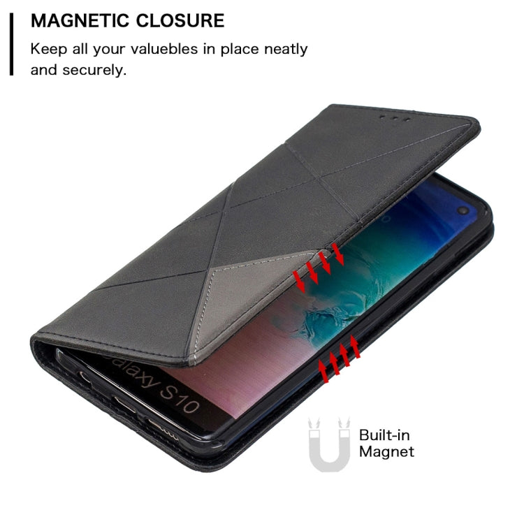 Rhombus Texture Horizontal Flip Magnetic Leather Case with Holder & Card Slots & Wallet For Galaxy S10