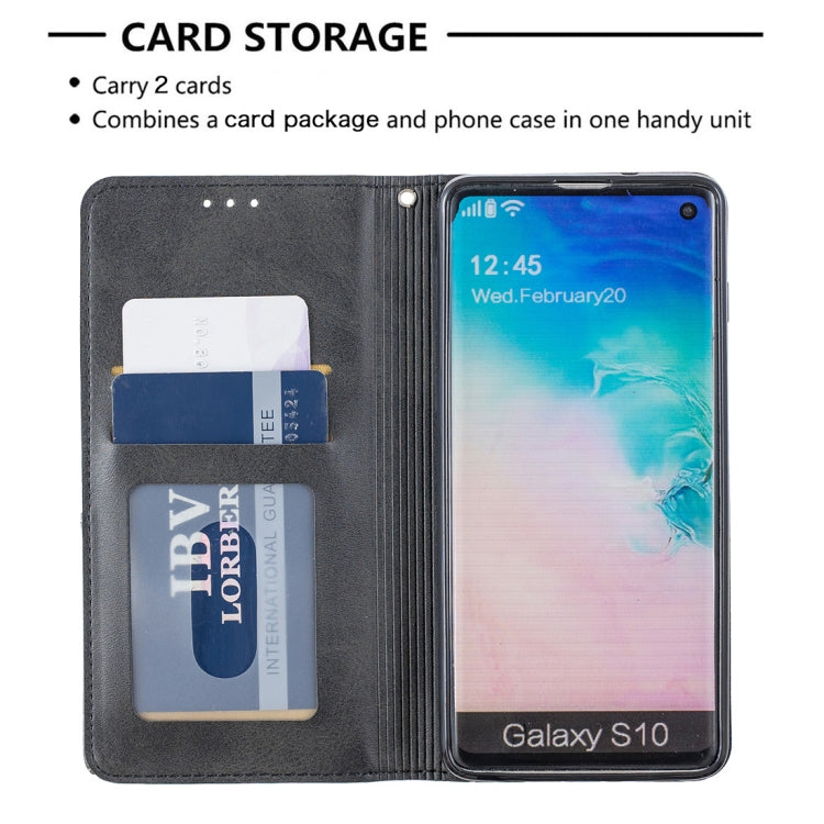 Rhombus Texture Horizontal Flip Magnetic Leather Case with Holder & Card Slots & Wallet For Galaxy S10