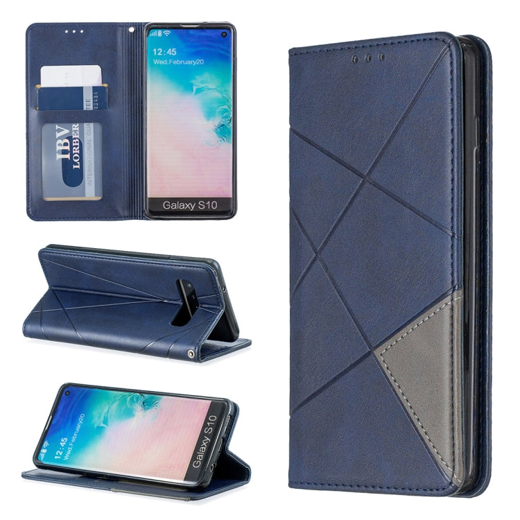 Rhombus Texture Horizontal Flip Magnetic Leather Case with Holder & Card Slots & Wallet For Galaxy S10