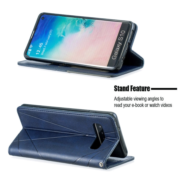 Rhombus Texture Horizontal Flip Magnetic Leather Case with Holder & Card Slots & Wallet For Galaxy S10