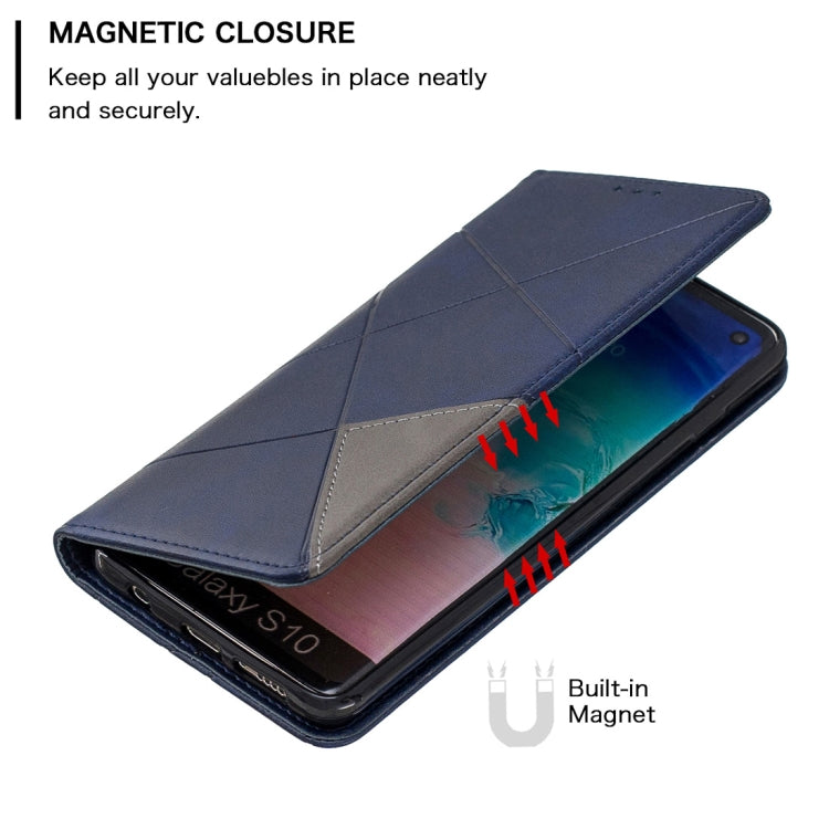 Rhombus Texture Horizontal Flip Magnetic Leather Case with Holder & Card Slots & Wallet For Galaxy S10
