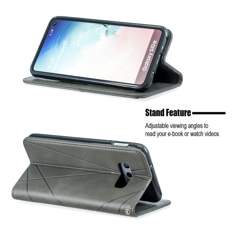Rhombus Texture Horizontal Flip Magnetic Leather Case with Holder & Card Slots & Wallet For Galaxy S10e