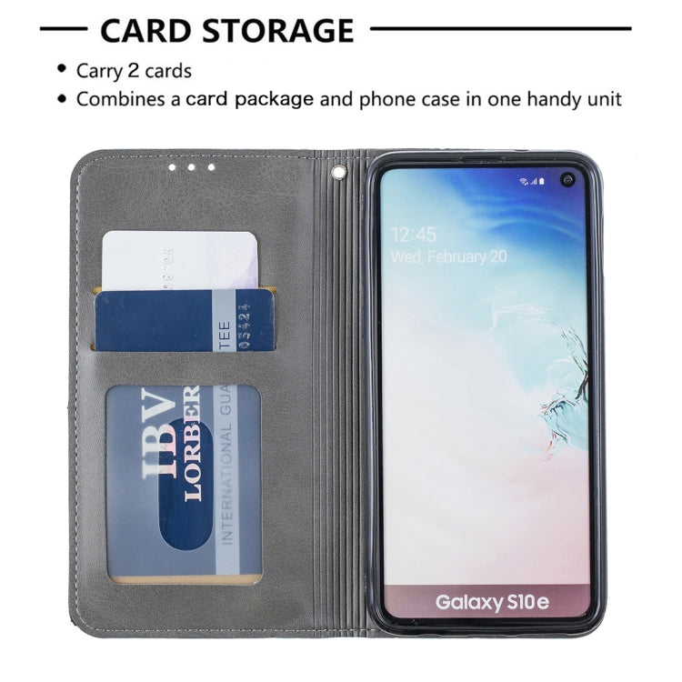 Rhombus Texture Horizontal Flip Magnetic Leather Case with Holder & Card Slots & Wallet For Galaxy S10e