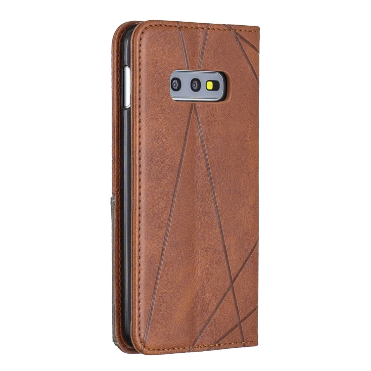 Rhombus Texture Horizontal Flip Magnetic Leather Case with Holder & Card Slots & Wallet For Galaxy S10e