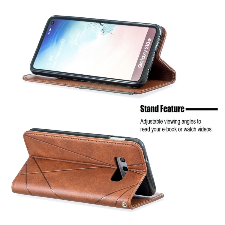 Rhombus Texture Horizontal Flip Magnetic Leather Case with Holder & Card Slots & Wallet For Galaxy S10e