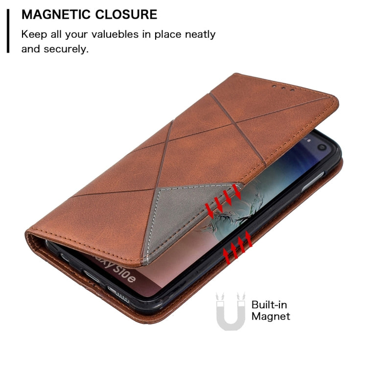 Rhombus Texture Horizontal Flip Magnetic Leather Case with Holder & Card Slots & Wallet For Galaxy S10e