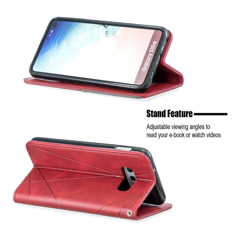 Rhombus Texture Horizontal Flip Magnetic Leather Case with Holder & Card Slots & Wallet For Galaxy S10e