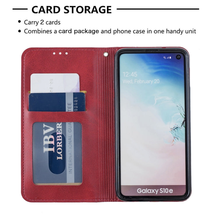 Rhombus Texture Horizontal Flip Magnetic Leather Case with Holder & Card Slots & Wallet For Galaxy S10e