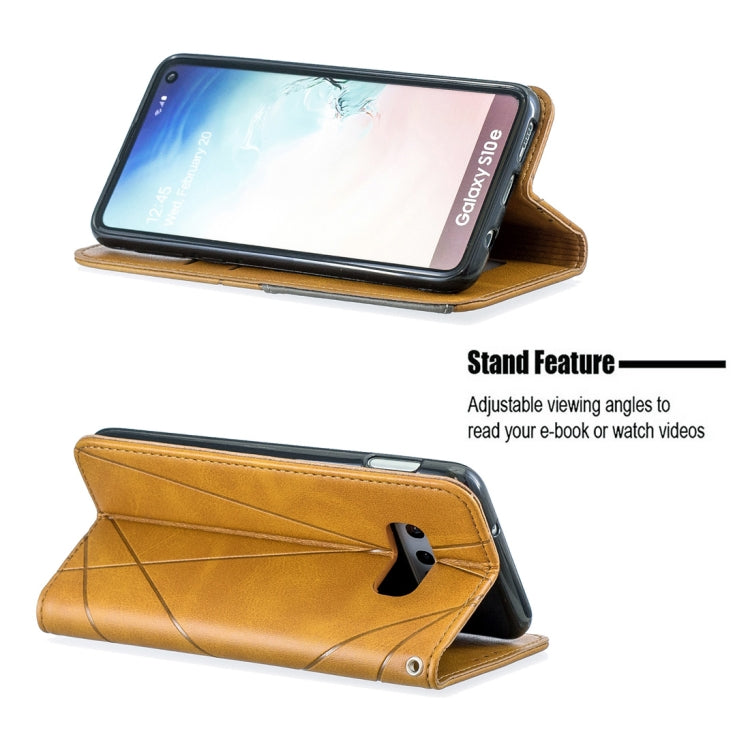 Rhombus Texture Horizontal Flip Magnetic Leather Case with Holder & Card Slots & Wallet For Galaxy S10e