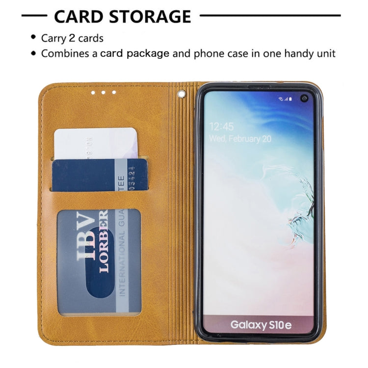 Rhombus Texture Horizontal Flip Magnetic Leather Case with Holder & Card Slots & Wallet For Galaxy S10e