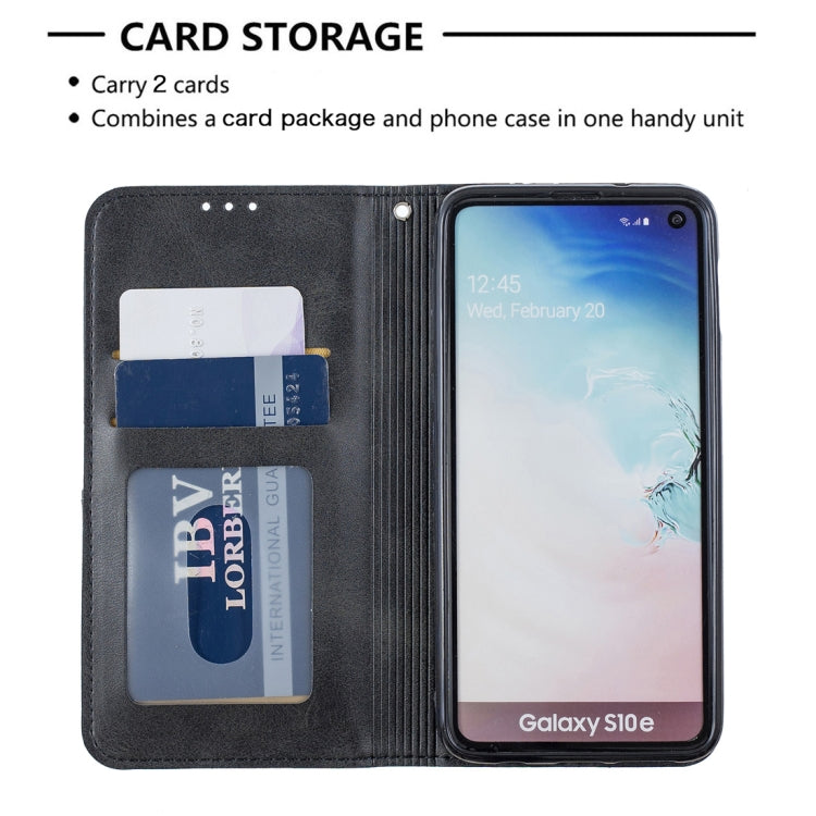 Rhombus Texture Horizontal Flip Magnetic Leather Case with Holder & Card Slots & Wallet For Galaxy S10e