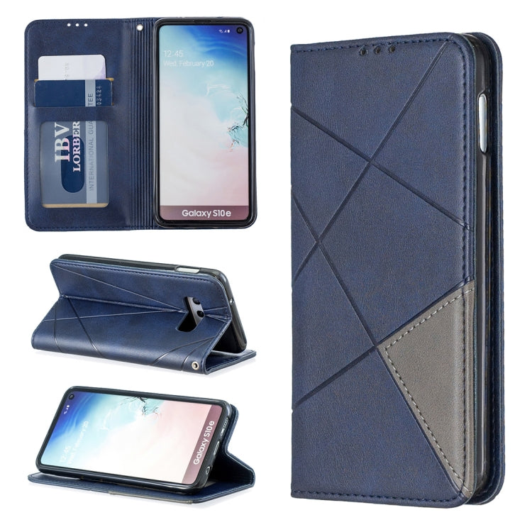 Rhombus Texture Horizontal Flip Magnetic Leather Case with Holder & Card Slots & Wallet For Galaxy S10e