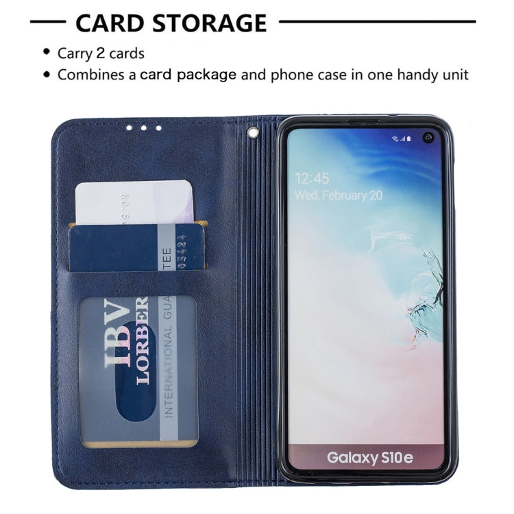 Rhombus Texture Horizontal Flip Magnetic Leather Case with Holder & Card Slots & Wallet For Galaxy S10e