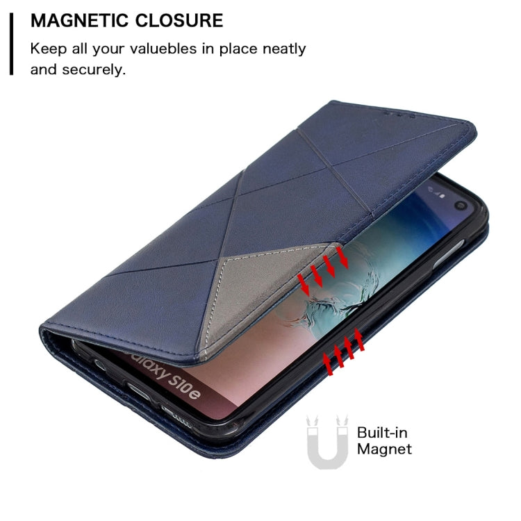 Rhombus Texture Horizontal Flip Magnetic Leather Case with Holder & Card Slots & Wallet For Galaxy S10e