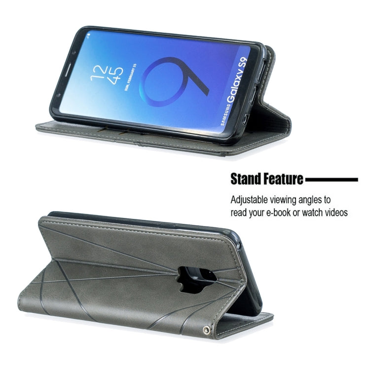 Rhombus Texture Horizontal Flip Magnetic Leather Case with Holder & Card Slots & Wallet For Galaxy S9