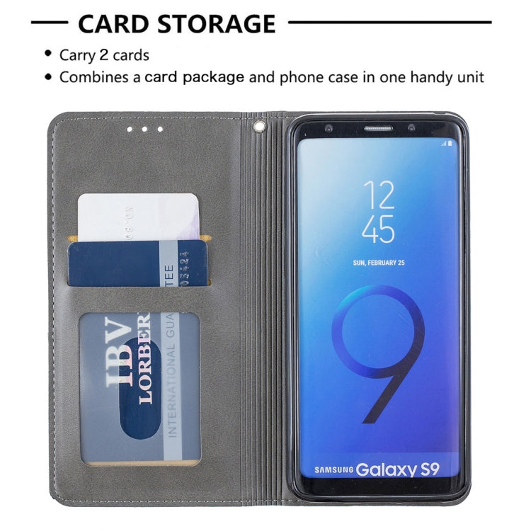 Rhombus Texture Horizontal Flip Magnetic Leather Case with Holder & Card Slots & Wallet For Galaxy S9