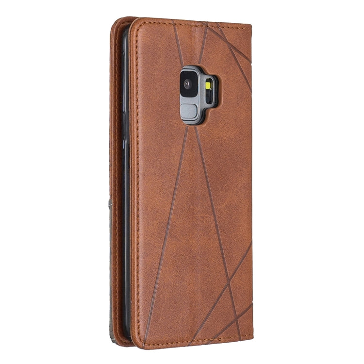 Rhombus Texture Horizontal Flip Magnetic Leather Case with Holder & Card Slots & Wallet For Galaxy S9