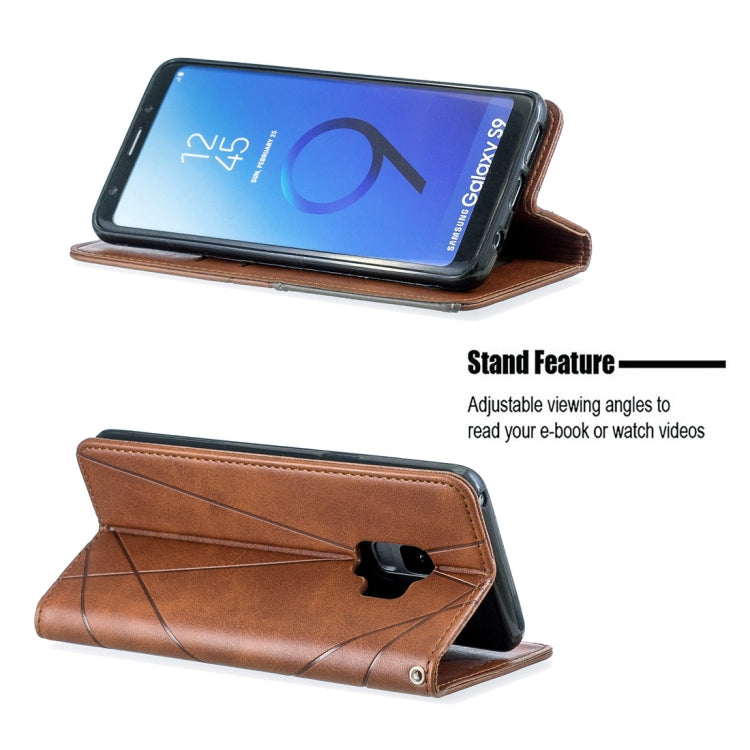 Rhombus Texture Horizontal Flip Magnetic Leather Case with Holder & Card Slots & Wallet For Galaxy S9