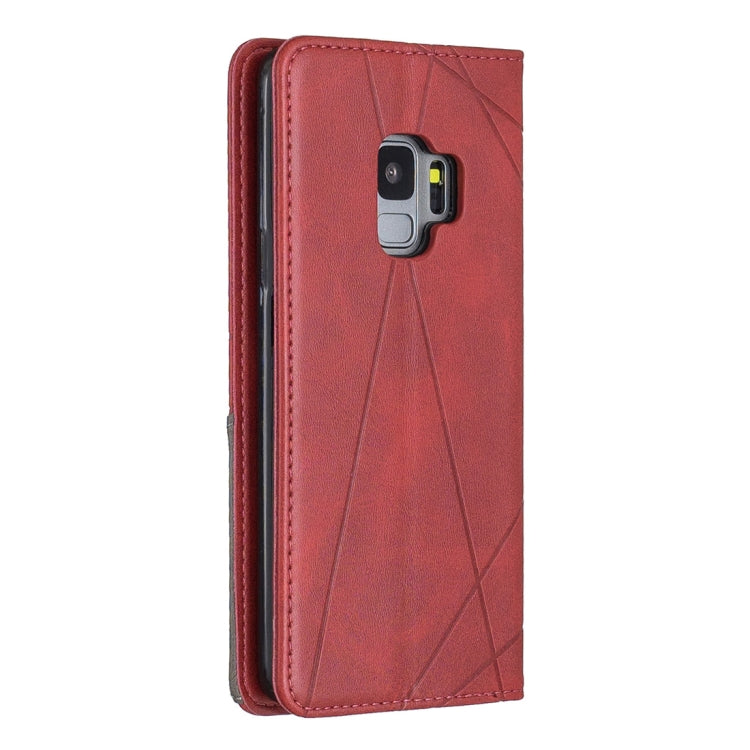 Rhombus Texture Horizontal Flip Magnetic Leather Case with Holder & Card Slots & Wallet For Galaxy S9