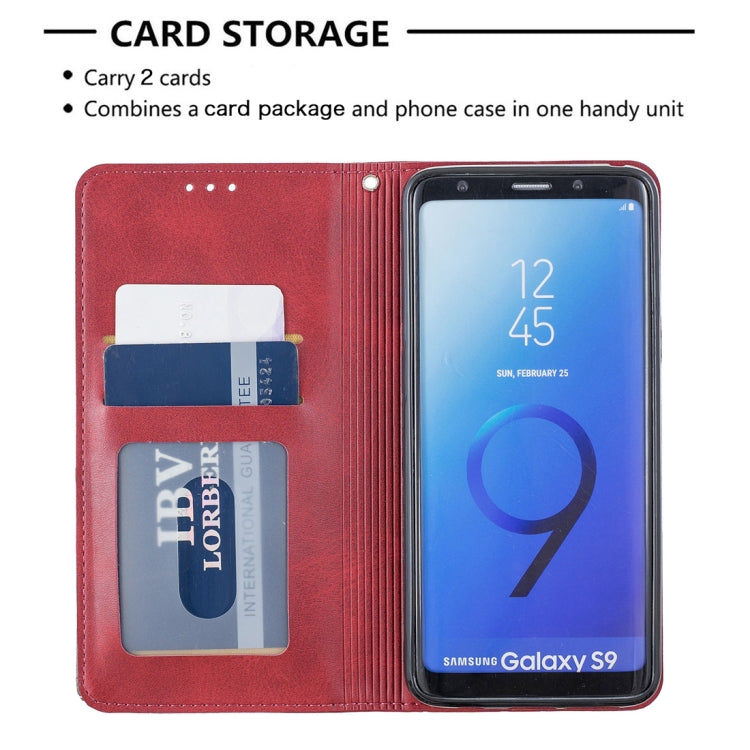 Rhombus Texture Horizontal Flip Magnetic Leather Case with Holder & Card Slots & Wallet For Galaxy S9