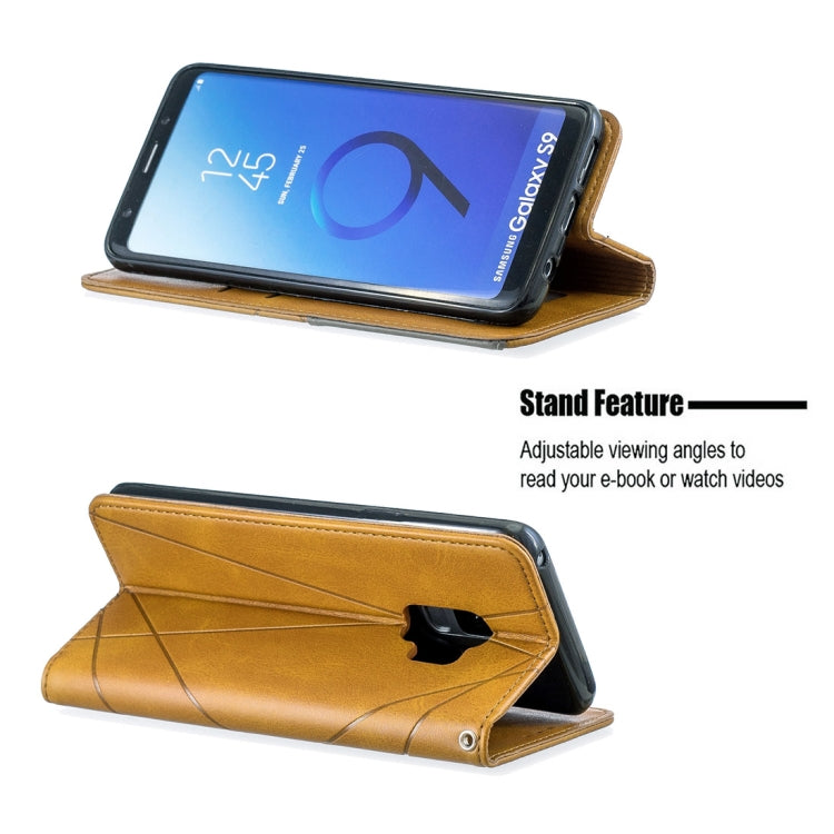 Rhombus Texture Horizontal Flip Magnetic Leather Case with Holder & Card Slots & Wallet For Galaxy S9