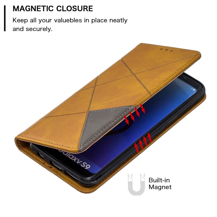 Rhombus Texture Horizontal Flip Magnetic Leather Case with Holder & Card Slots & Wallet For Galaxy S9