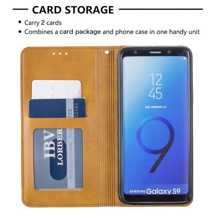 Rhombus Texture Horizontal Flip Magnetic Leather Case with Holder & Card Slots & Wallet For Galaxy S9