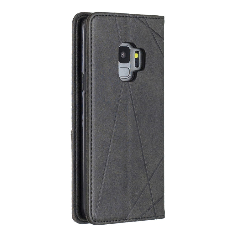 Rhombus Texture Horizontal Flip Magnetic Leather Case with Holder & Card Slots & Wallet For Galaxy S9