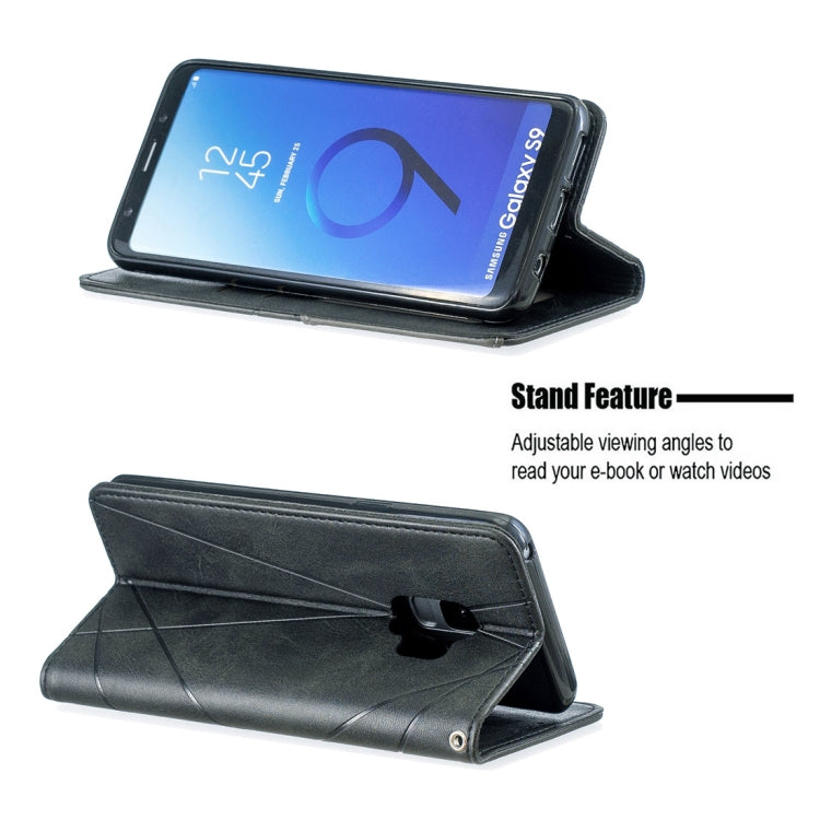 Rhombus Texture Horizontal Flip Magnetic Leather Case with Holder & Card Slots & Wallet For Galaxy S9