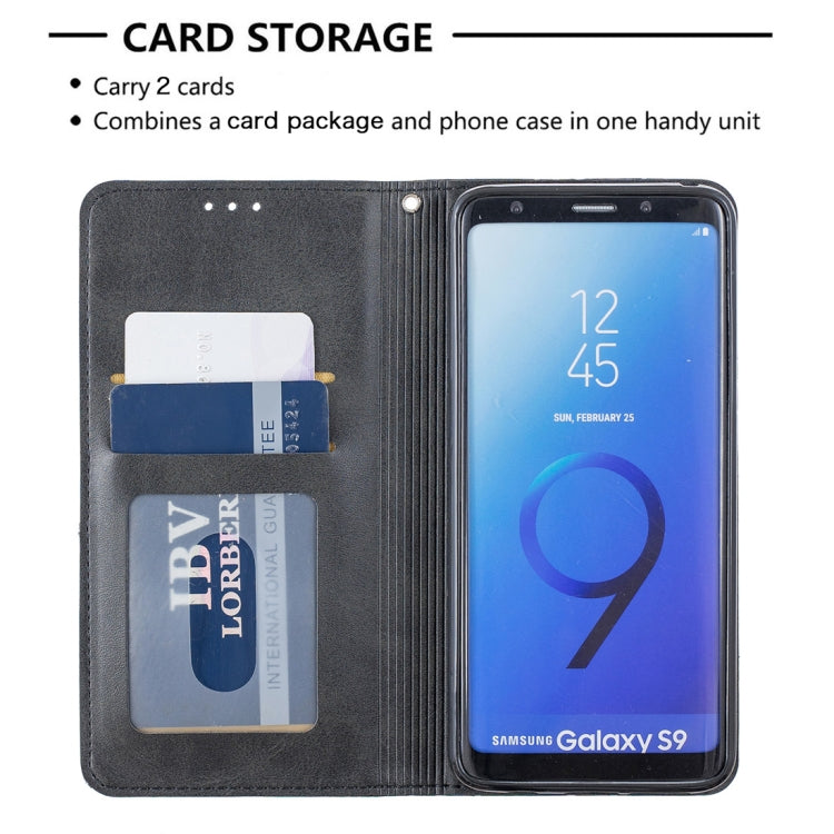 Rhombus Texture Horizontal Flip Magnetic Leather Case with Holder & Card Slots & Wallet For Galaxy S9