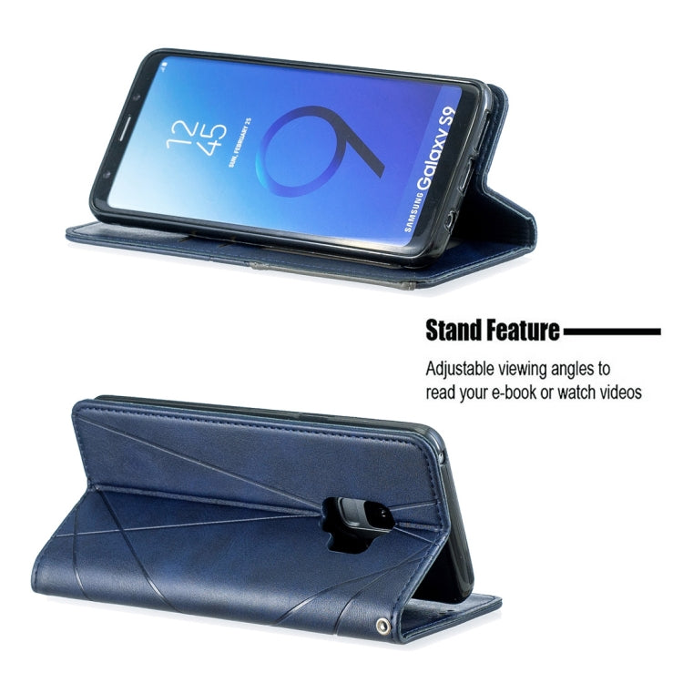 Rhombus Texture Horizontal Flip Magnetic Leather Case with Holder & Card Slots & Wallet For Galaxy S9