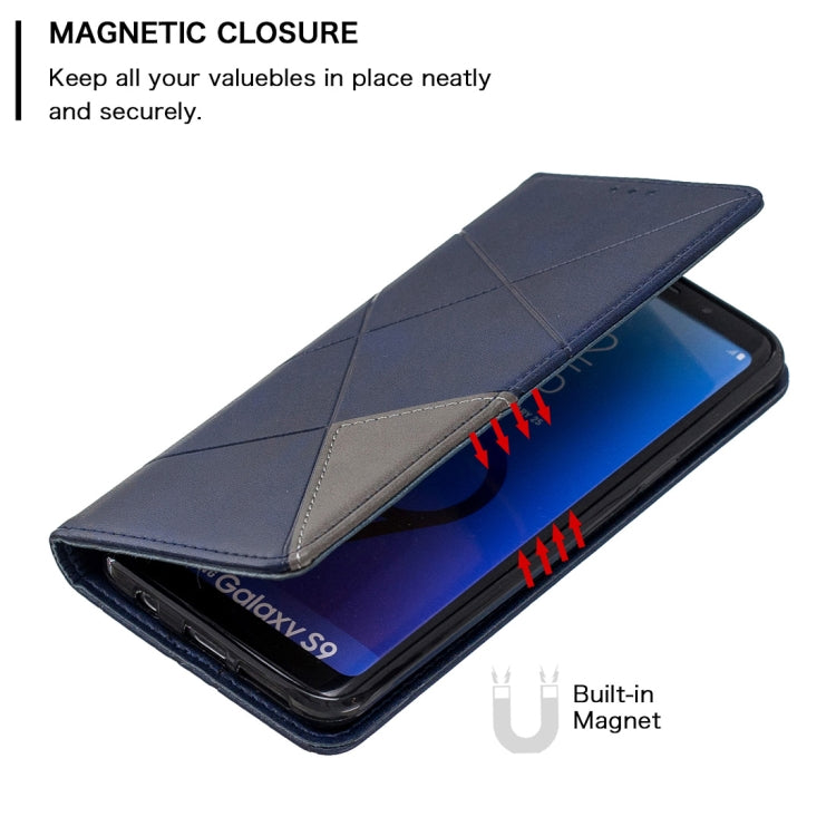 Rhombus Texture Horizontal Flip Magnetic Leather Case with Holder & Card Slots & Wallet For Galaxy S9