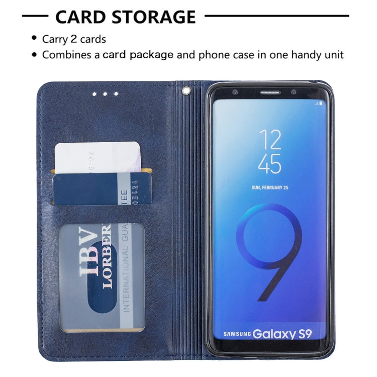 Rhombus Texture Horizontal Flip Magnetic Leather Case with Holder & Card Slots & Wallet For Galaxy S9