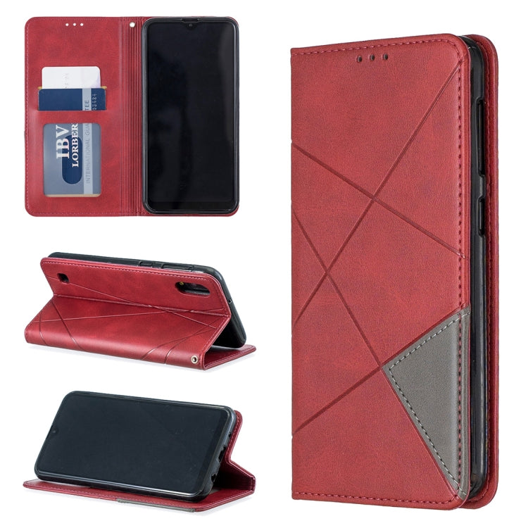 Rhombus Texture Horizontal Flip Magnetic Leather Case with Holder & Card Slots & Wallet For Galaxy A10 / M10