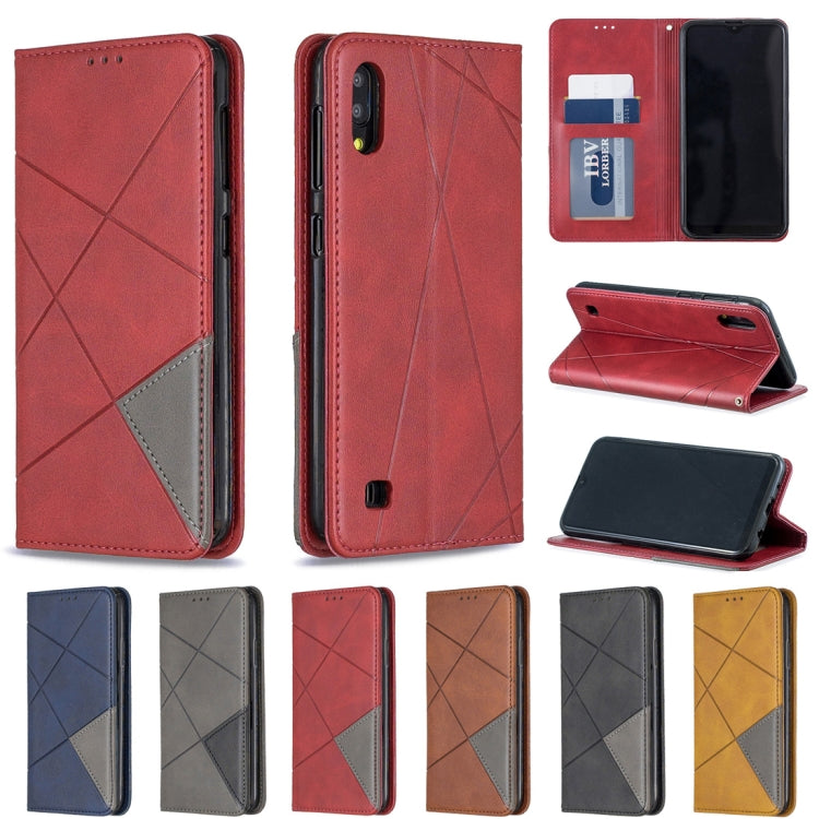 Rhombus Texture Horizontal Flip Magnetic Leather Case with Holder & Card Slots & Wallet For Galaxy A10 / M10