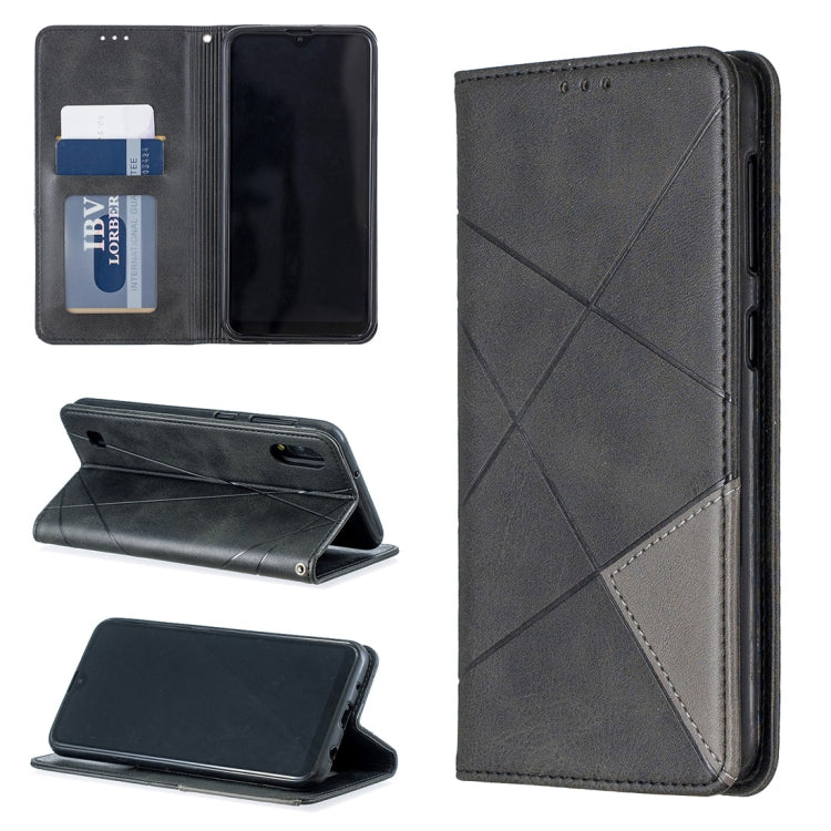 Rhombus Texture Horizontal Flip Magnetic Leather Case with Holder & Card Slots & Wallet For Galaxy A10 / M10