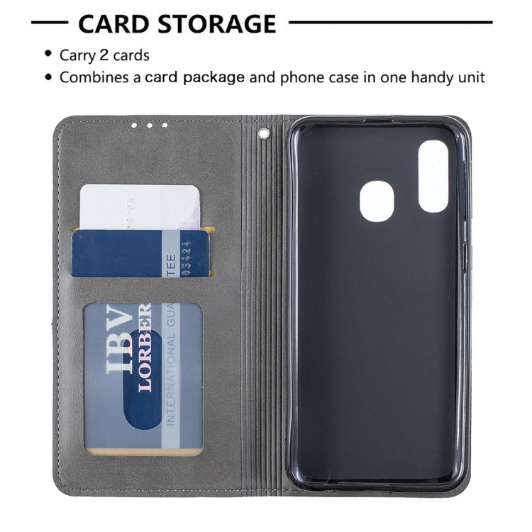 Rhombus Texture Horizontal Flip Magnetic Leather Case with Holder & Card Slots & Wallet For Galaxy A40