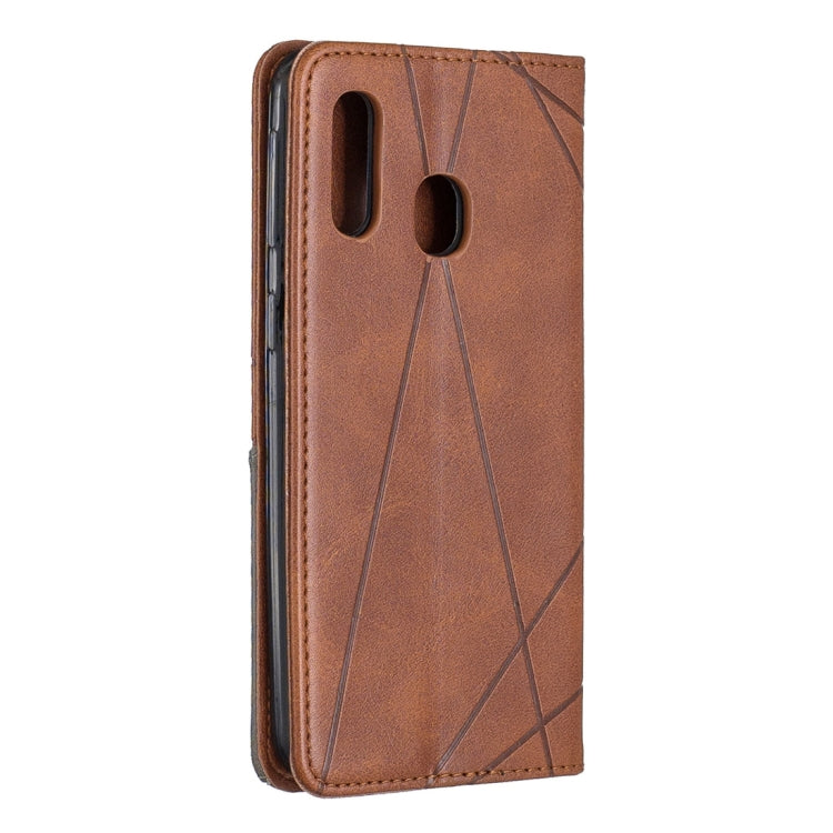 Rhombus Texture Horizontal Flip Magnetic Leather Case with Holder & Card Slots & Wallet For Galaxy A40