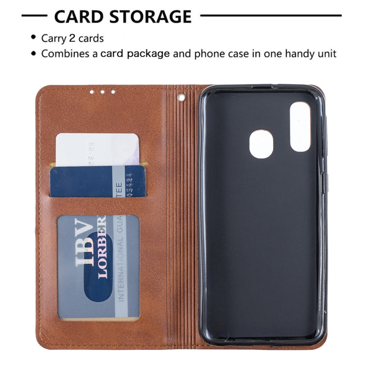 Rhombus Texture Horizontal Flip Magnetic Leather Case with Holder & Card Slots & Wallet For Galaxy A40