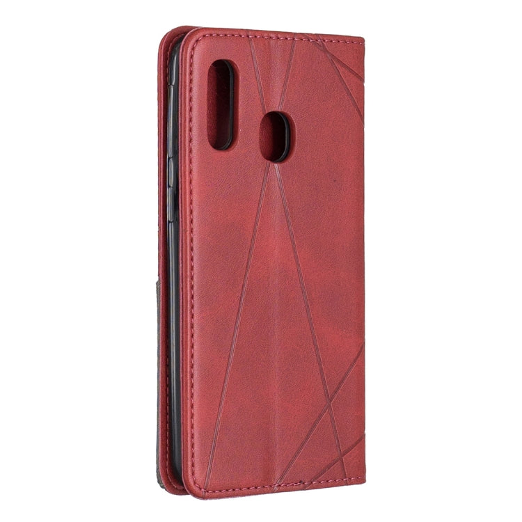 Rhombus Texture Horizontal Flip Magnetic Leather Case with Holder & Card Slots & Wallet For Galaxy A40
