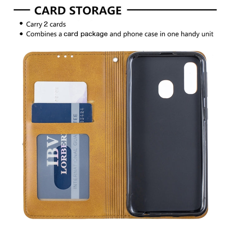 Rhombus Texture Horizontal Flip Magnetic Leather Case with Holder & Card Slots & Wallet For Galaxy A40