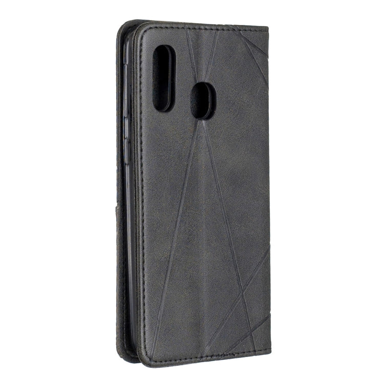 Rhombus Texture Horizontal Flip Magnetic Leather Case with Holder & Card Slots & Wallet For Galaxy A40
