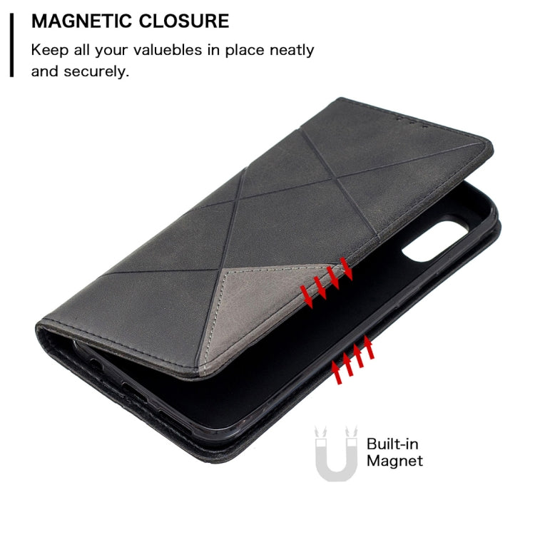 Rhombus Texture Horizontal Flip Magnetic Leather Case with Holder & Card Slots & Wallet For Galaxy A40