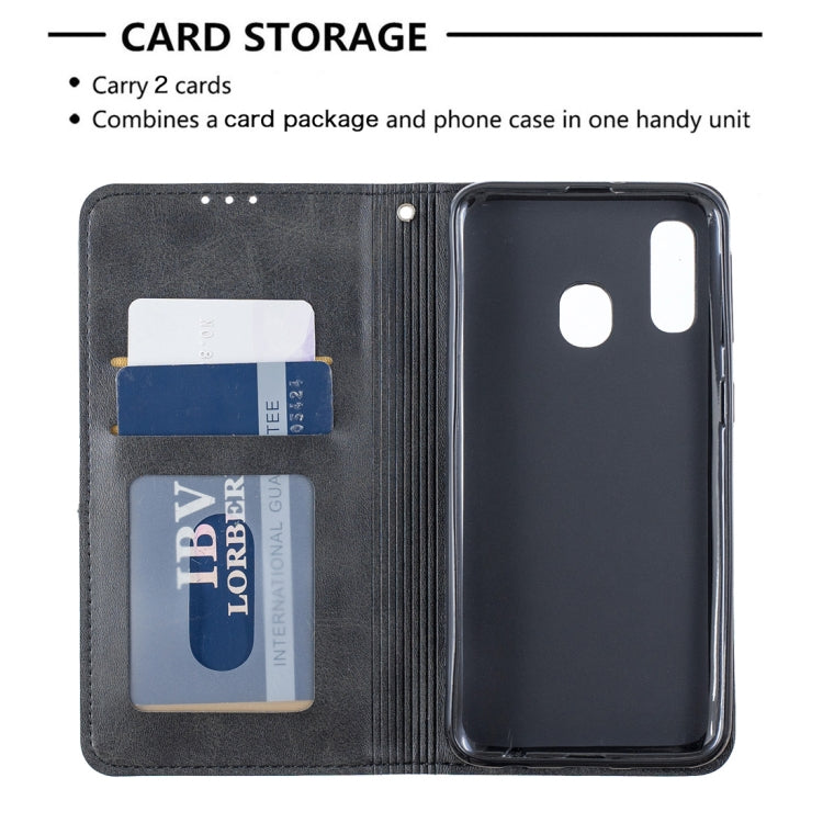 Rhombus Texture Horizontal Flip Magnetic Leather Case with Holder & Card Slots & Wallet For Galaxy A40