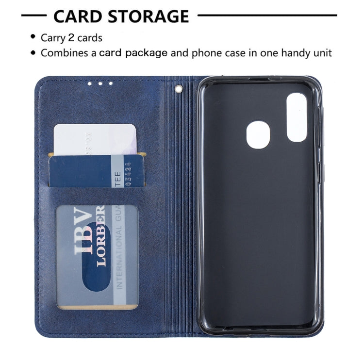 Rhombus Texture Horizontal Flip Magnetic Leather Case with Holder & Card Slots & Wallet For Galaxy A40