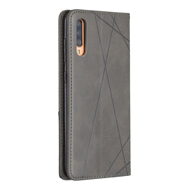 Rhombus Texture Horizontal Flip Magnetic Leather Case with Holder & Card Slots For Galaxy A70