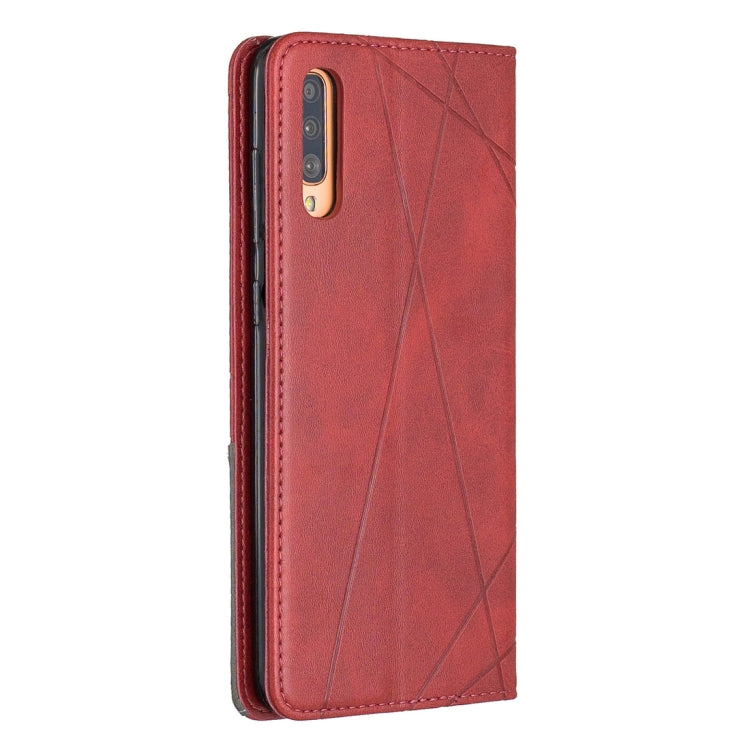 Rhombus Texture Horizontal Flip Magnetic Leather Case with Holder & Card Slots For Galaxy A70