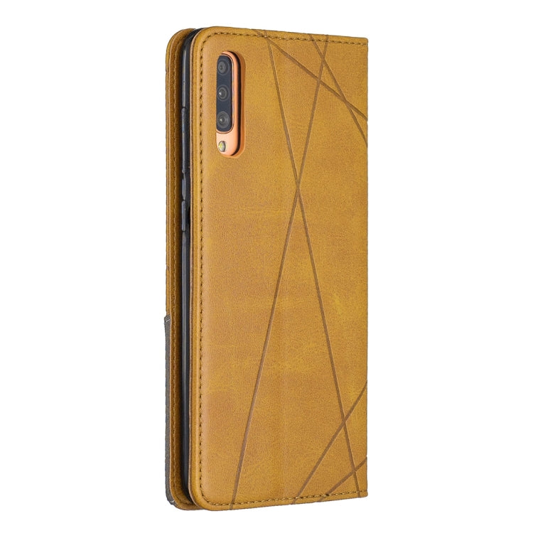 Rhombus Texture Horizontal Flip Magnetic Leather Case with Holder & Card Slots For Galaxy A70